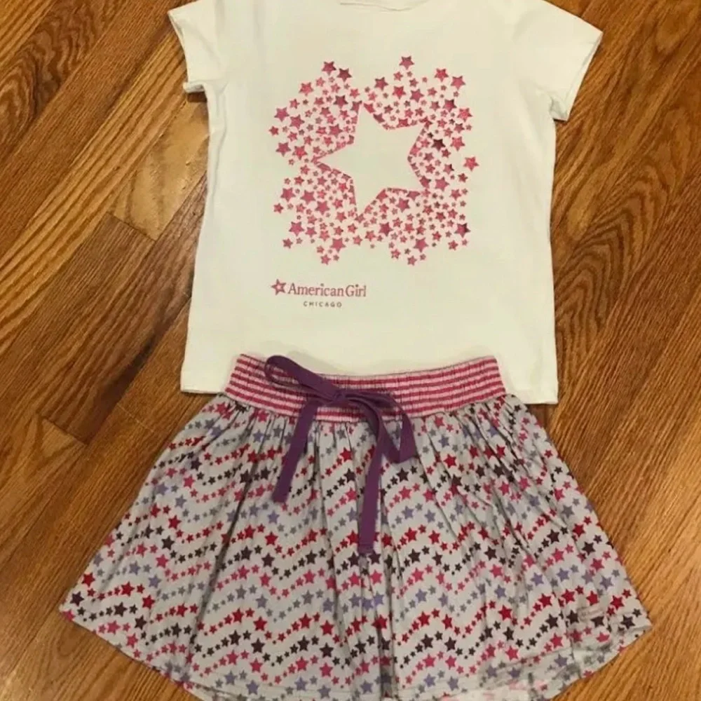 American Girl Doll White and Pink Star Outfit